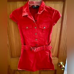 Jolt girls size 10 red button up dress